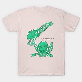 Frogs drawing take a leap of faith T-Shirt